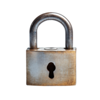 Security padlock isolated on a Transparent background for use in various security themes and contexts, security padlock isolated on background png