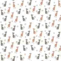 Cat Silhouette Seamless Pattern Design vector