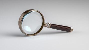 Antique Brass Magnifying Glass on Gray Surface photo