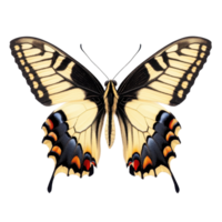 Beautiful Papilio machaon butterfly displayed on a clean Transparent background for educational purposes, Papilio machaon butterfly, isolated on background png