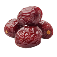 Dried red dates showcase natural beauty and rich texture against a clear Transparent background, Dried red date or Chinese jujube isolated on background png