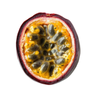 Top view of fresh passion fruit seeds isolated on a Transparent background, showcasing their vibrant texture, Top view passion fruit seeds isolated on background png