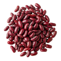 Red beans arranged in a neat pile on a Transparent background for culinary presentations and healthy eating, Top view of red beans isolated on background png