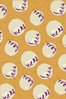 Batik with white pattern and purple paint abstract motif. Cake glaze vector