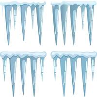 Ice icicles set of four icicles illustration vector