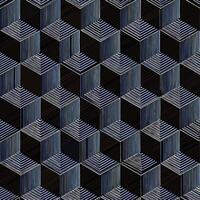 Abstract Geometric Pattern of Interlocking Cubes in Shades of Blue and Black vector