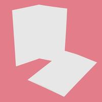 Blank White Paper Leaflet Mockup on Green Background Design Template vector