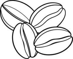 Three Coffee Beans Line Art Graphic Design Element vector