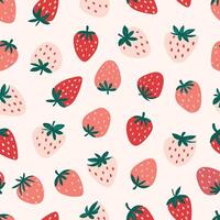 A delightful pattern of red and pink strawberries on a white background a charming summery design perfect for textiles and fabrics vector