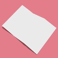 Blank White BiFold Brochure Mockup on Green Background Elegant Minimalist Design Template for Advertising Marketing Presentation vector