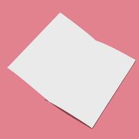 Blank White Paper Brochure Mockup on Green Background Elegant Design Template for Advertising vector