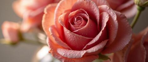 Rose with water droplets photo