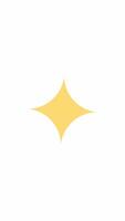 Glowing yellow sparkle burst 2D cartoon object vertical animation. Celebration, decorative overlay, festive effect. Shimmer shine spark animated flat colorful item 4K isolated on white video