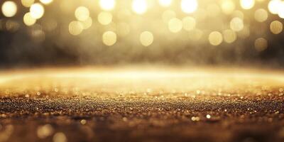 Golden lights on a dark background photo