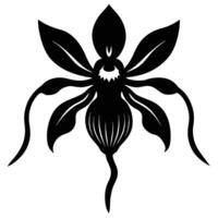 Silhouette of a Ghost Orchid. vector