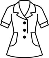 Illustration of a woman's uniform blouse with buttons, collar, and pockets vector
