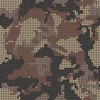 Digital military camouflage. Seamless pxel camo pattern. Halftone dots background. Dark brown color. Abstract texture for print on fabric, textile or paper vector