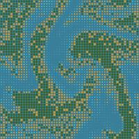 Green and blue camouflage of the LED screen. Urban camo halftone dots texture. Military seamless pattern. Digital maps of the earth vector