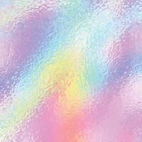 Rainbow foil pattern. Iridescent blurred glass background. Holographic gradient texture. Hologram shine effect. Pearlescent grain surface print vector