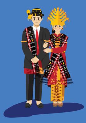 Batak Mandailing Traditional Wedding with Sumatra Indonesia Songket Bridal Attire in a Romantic Setting