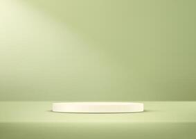 Pastel green background 3d with beige podium. products display 3d background podium. Space for selling products, backdrop, wallpaper, background, text. illustration vector