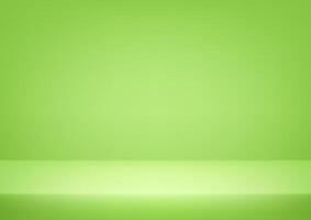 Empty green studio background. Empty Room Studio with table. Space for selling products, backdrop, wallpaper, background, text. Gradient table. illustration vector