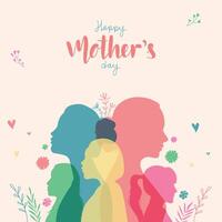 happy mother's day square banner design with modern color and minimalist style background vector