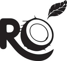Letter R logo with leaf icon. Design template elements for your application or corporate identity. vector