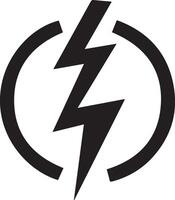 Lightning Icon . Flat Black Icon Isolated on White Background vector