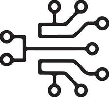 Circuit board icon. Outline circuit board icon for web design isolated on white background vector