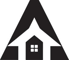 House icon , house solid design pictogram isolated on white. vector
