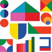 a variety of colorful shapes and shapes are shown vector
