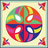 a colorful abstract design with a circle in the center vector