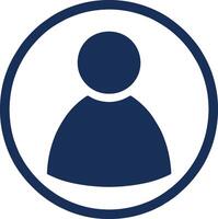 a blue circle with a person icon in it vector