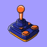 Blue and Orange Retro Joystick Game Controller Illustration vector