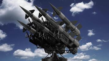 Rocket Launcher with Sky in Background video