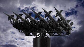 Missile Launcher with Sky in Background - Defense Concept video