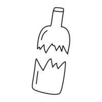 Doodle broken bottle. Isolated on white background vector