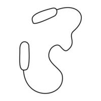 Doodle jump rope isolated on white background vector