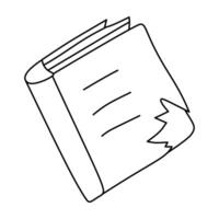 Doodle torn book. Isolated, on white background vector