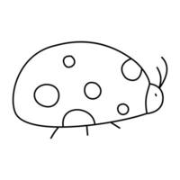 a ladybug is drawn in a line drawing vector