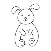 Doodle illustration of a plush bunny. Isolated, on a white background vector