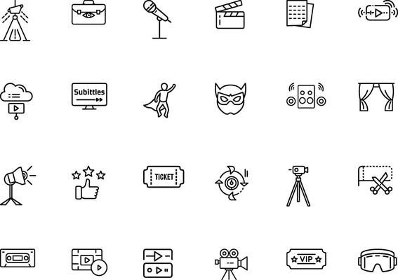 Stylish Cinema Icons Bundle
