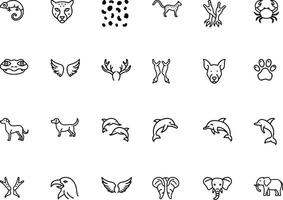 Minimalist Animal Line Icons Collection vector
