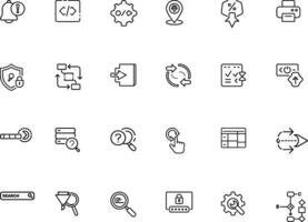 Tech and Artificial Intelligence Icons Pack vector