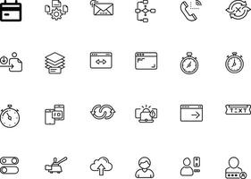 Advanced Technology and AI Icons Set vector