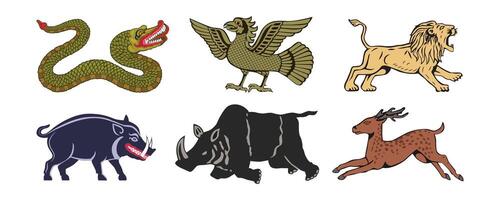 Wayang Kulit Animal Collections, Indonesian Shadow Puppet Art Form, illustration Character. vector