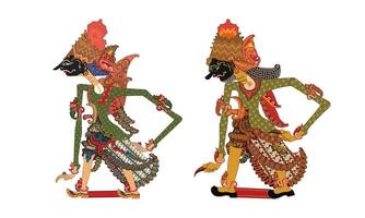 Set of Wayang Kulit Shadow Puppet From Java Indonesia, Batara Wisnu and Batara Bayu Illustration Character. vector