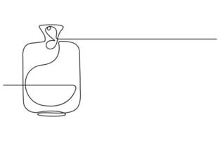 Single continuous line drawing of Hot Water Bag vector