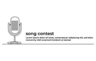 one line drawing Song Contest Europe, vector